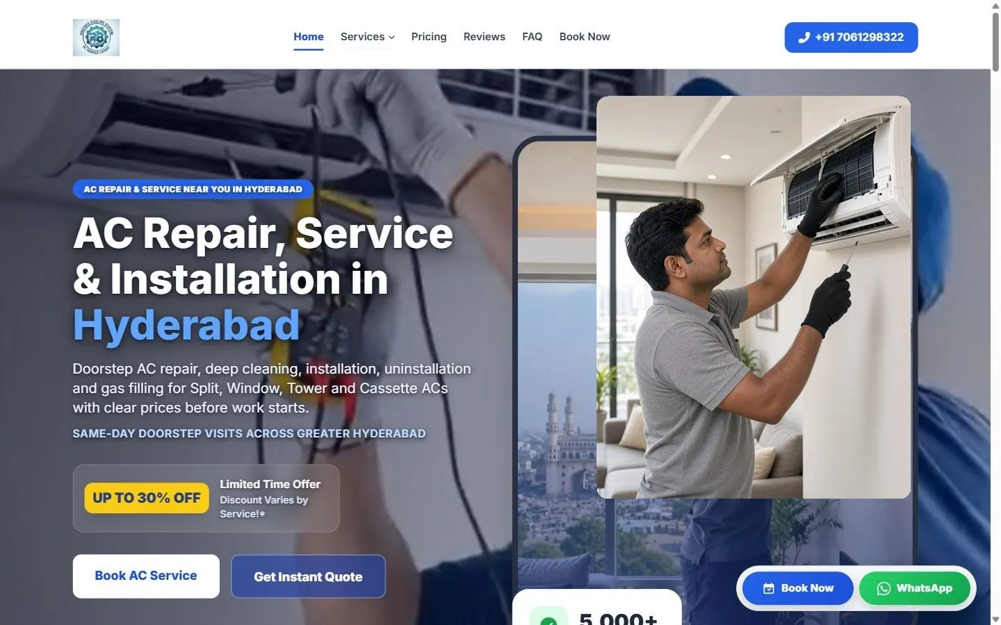 Desktop website preview of the Brother Cooling System business site